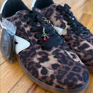 Leopard Print Sneakers with Black Laces